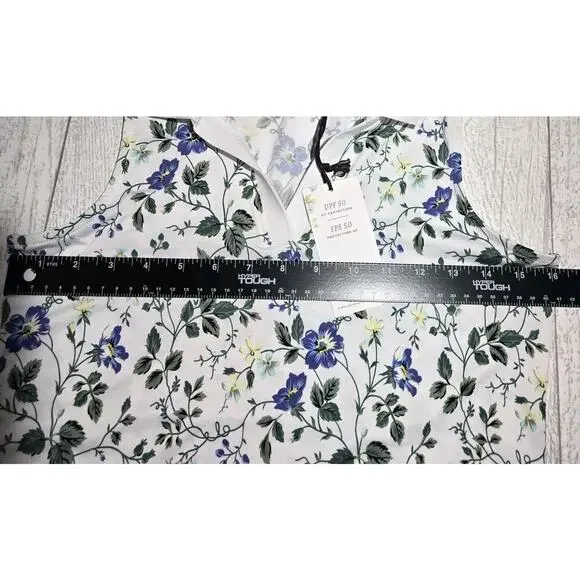 Laura Ashley Golf & Tennis Collared Shirt XS Sleeveless BLUE Floral NWT ATHLEISU - Picture 8 of 9